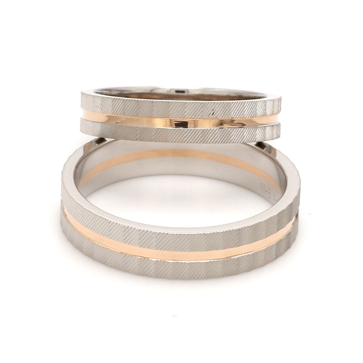 Designer Platinum & Rose Gold Couple Rings JL PT 1128