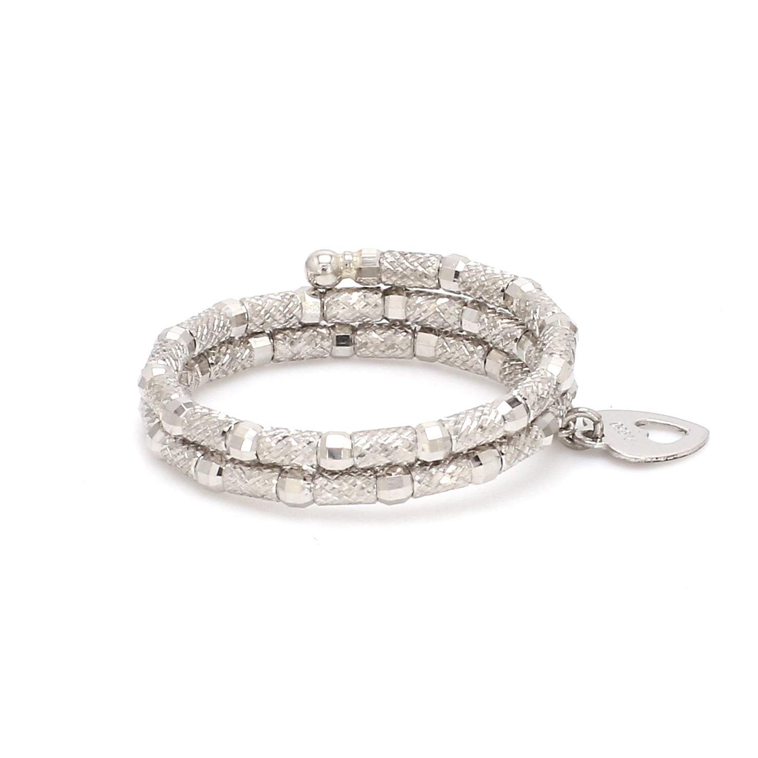 Unique Textured Japanese 2 Row Flexible Size Platinum Ring JL PT 1073