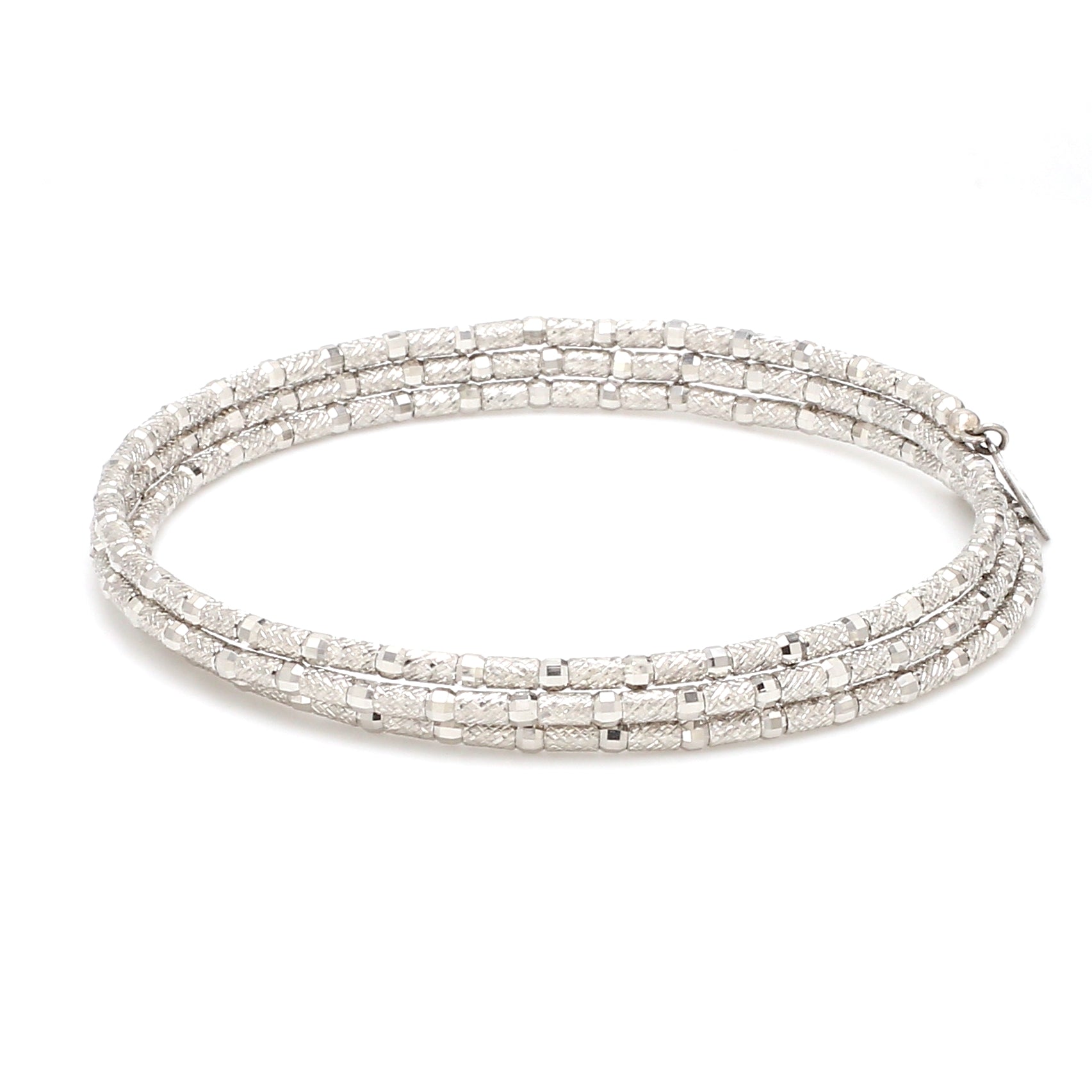 Japanese 3-row Flexible Platinum Bracelet for Women JL PTB 770   Jewelove.US