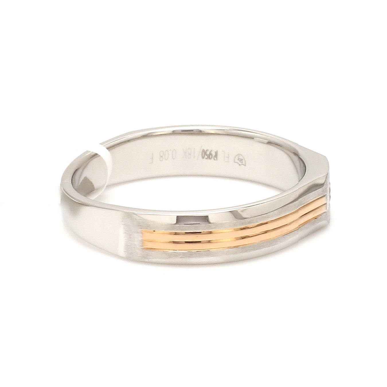 Single Diamond Platinum & Rose Gold Ring for Men JL PT 1160   Jewelove.US