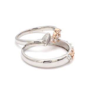 Platinum & Rose Gold Couple Rings JL PT 999   Jewelove