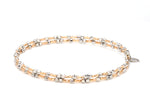 Load image into Gallery viewer, Unique 2-Row Japanese Platinum &amp; Rose Gold Bracelet for Women JL PTB 774
