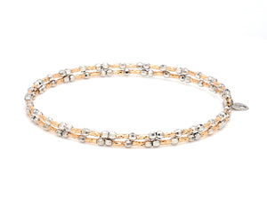 Unique 2-Row Japanese Platinum & Rose Gold Bracelet for Women JL PTB 774