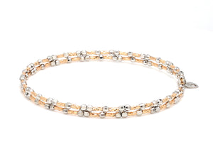 Unique 2-Row Japanese Platinum & Rose Gold Bracelet for Women JL PTB 774   Jewelove.US