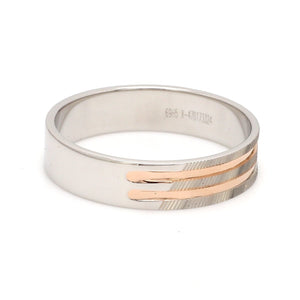 Designer Platinum & Rose Gold Couple Rings JL PT 1129   Jewelove.US