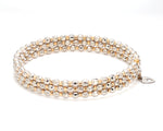 Load image into Gallery viewer, Japanese 3-row Platinum &amp; Rose Gold Bracelet for Women with Diamond Cut Balls JL PTB 768
