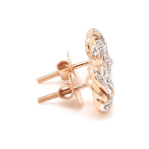Customised 14K Rose Gold + White Gold earrings with diamonds   Jewelove.US
