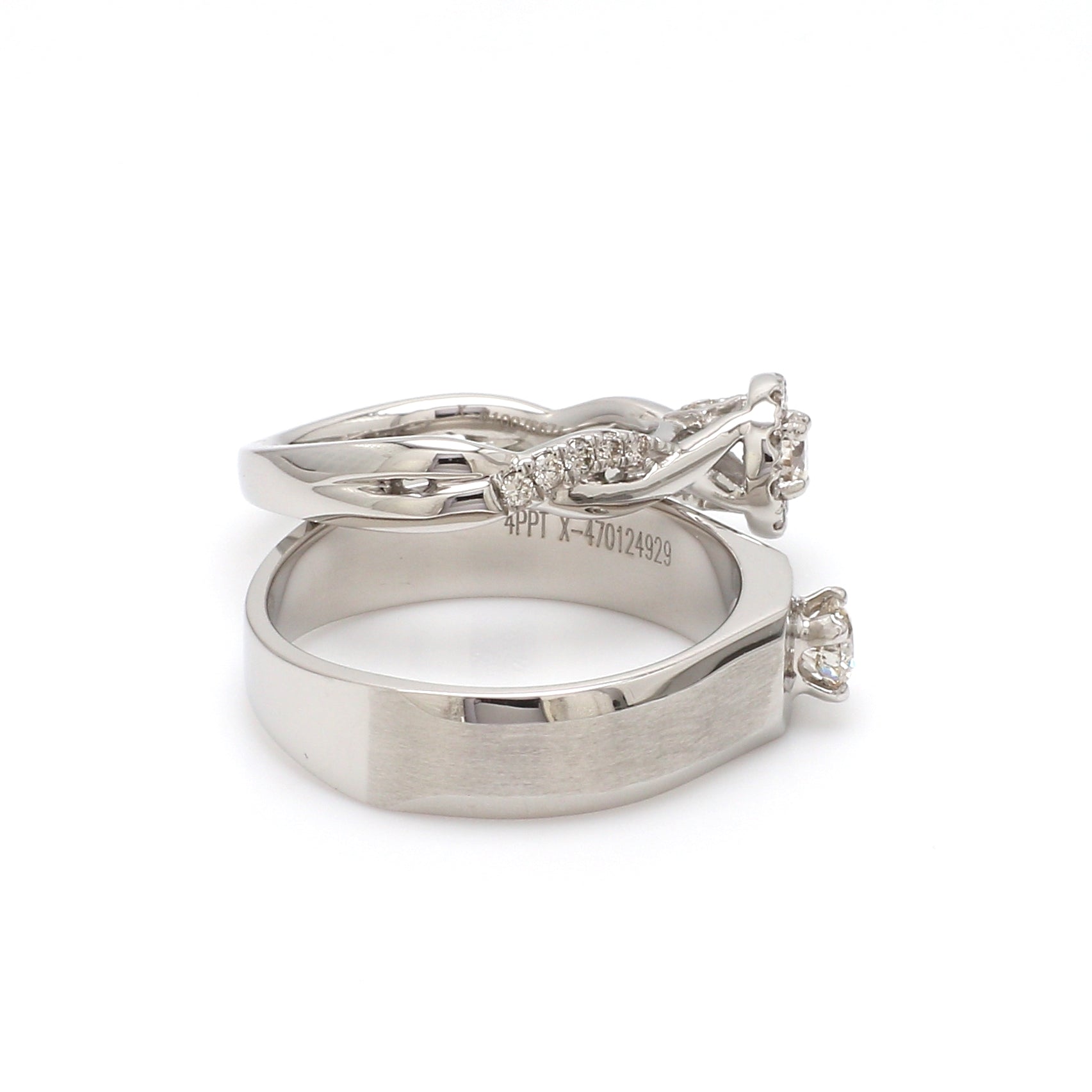 Platinum Solitaire Couple Rings JL PT 983