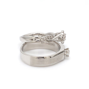 Platinum Solitaire Couple Rings JL PT 983