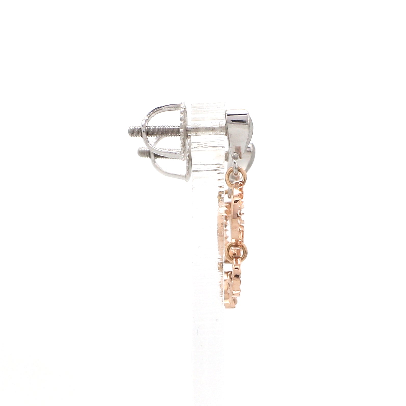 Designer Plain Platinum & Rose Gold Earrings JL PT E 213   Jewelove™