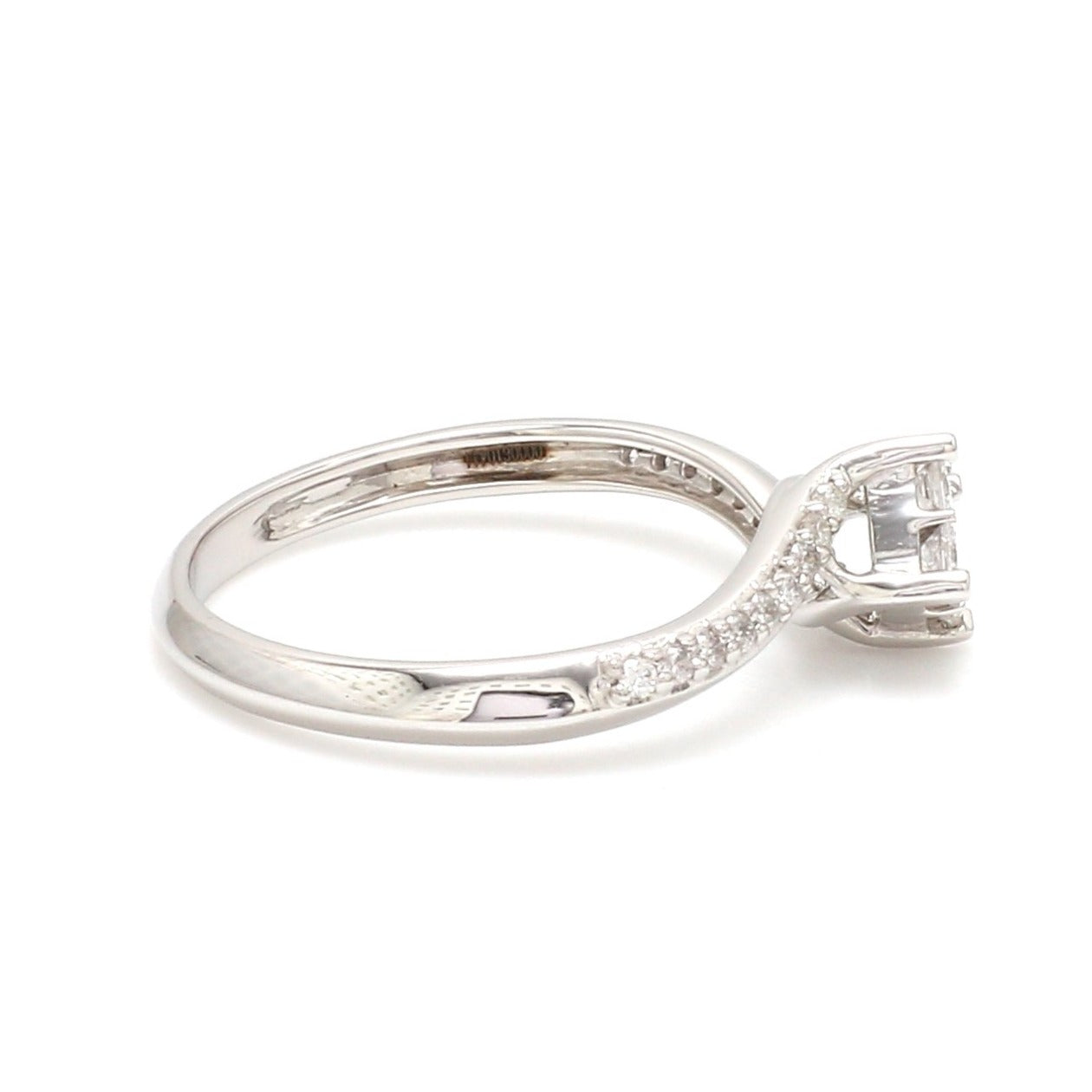 Princess Cut Solitaire-look Platinum Engagement Ring for Women JL PT 1010