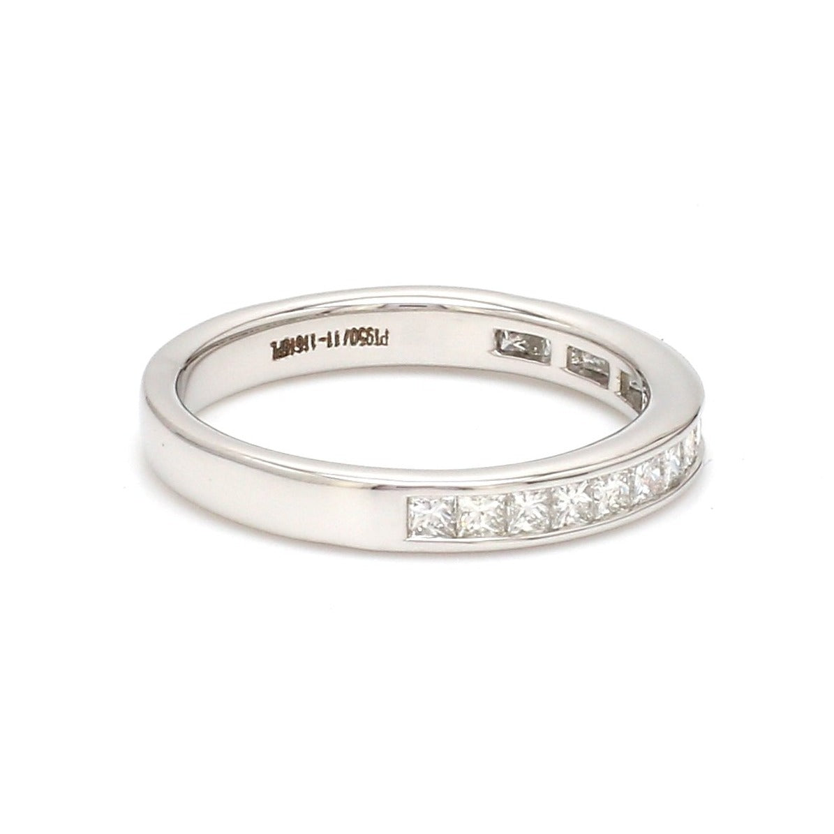 Princess Cut Diamond Platinum Half Eternity Wedding Band for Women JL PT 1005