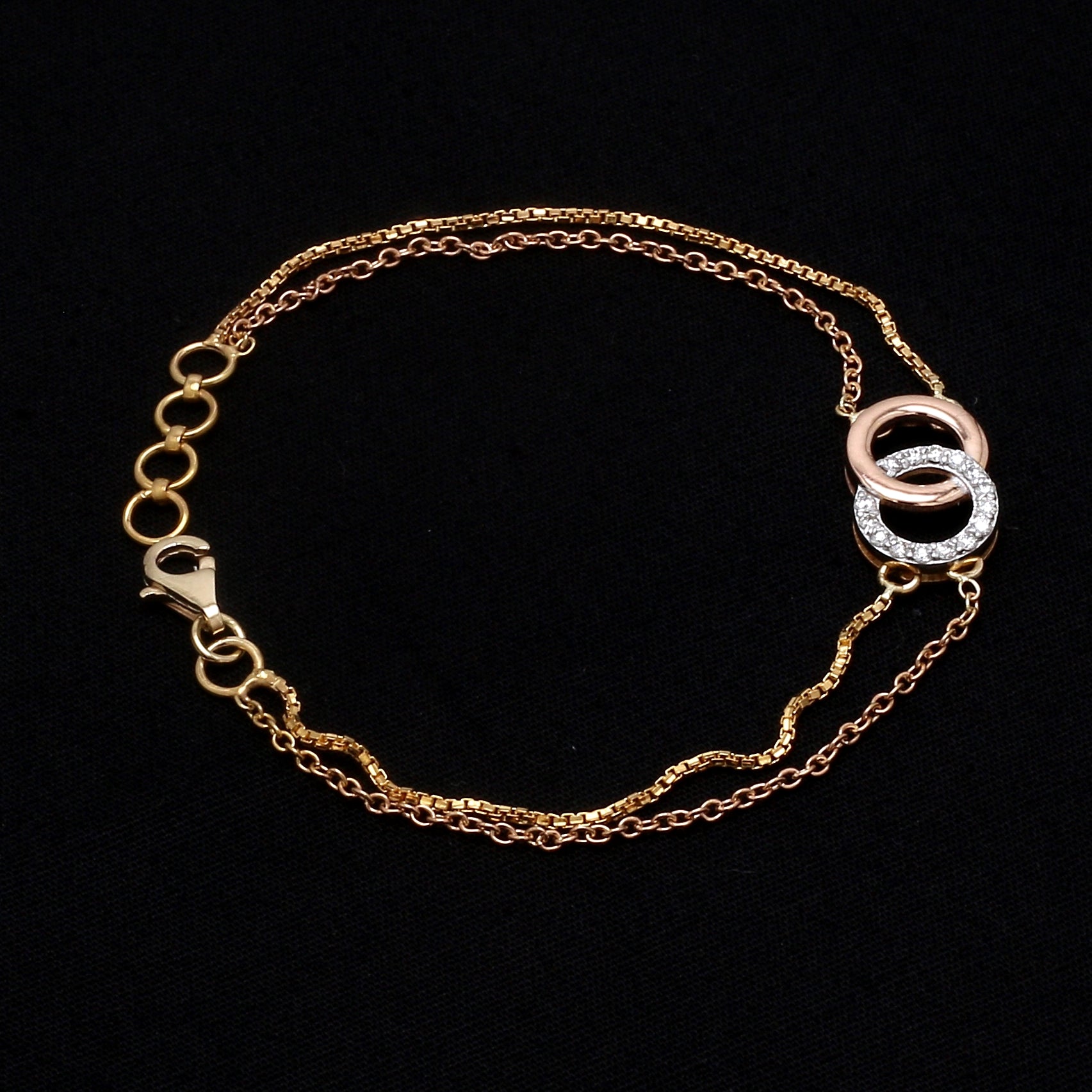 Customised 14K Gold Bracelet with Diamonds   Jewelove.US