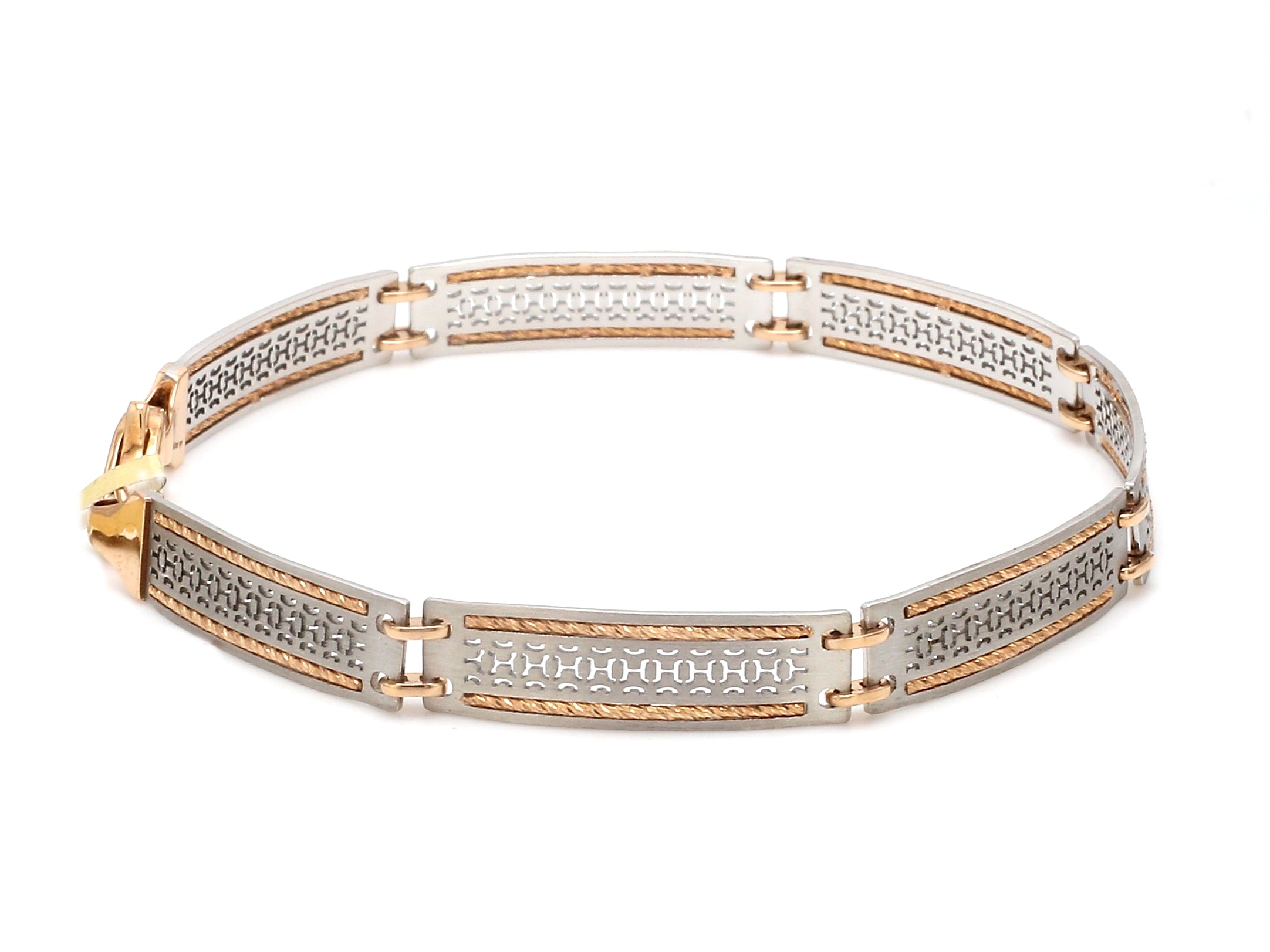 Platinum & Rose Gold Bracelet for Men JL PTB 1056   Jewelove.US