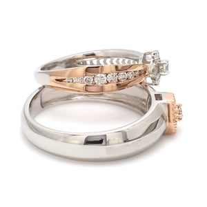 Platinum & Rose Gold Couple Rings with Diamonds JL PT 998   Jewelove