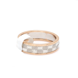 Chess Couple Rings in Platinum & Rose Gold with Single Diamonds JL PT 1114 Men's Band Only