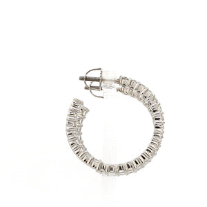 Platinum Diamond Hoop Bali Earrings for Women JL PT E DH RD 109   Jewelove.US
