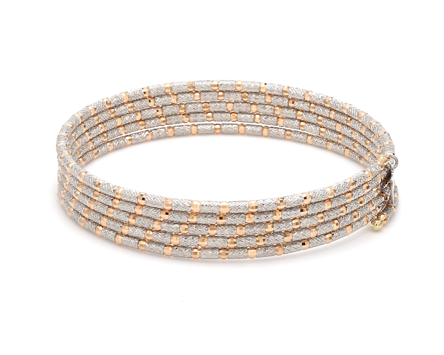 Unique 5-Row Japanese Platinum & Rose Gold Bracelet for Women JL PTB 727