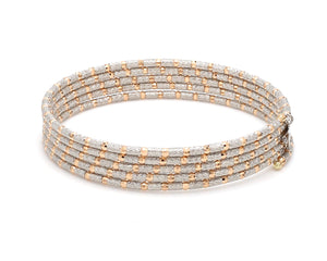 Unique 5-Row Japanese Platinum & Rose Gold Bracelet for Women JL PTB 727   Jewelove.US