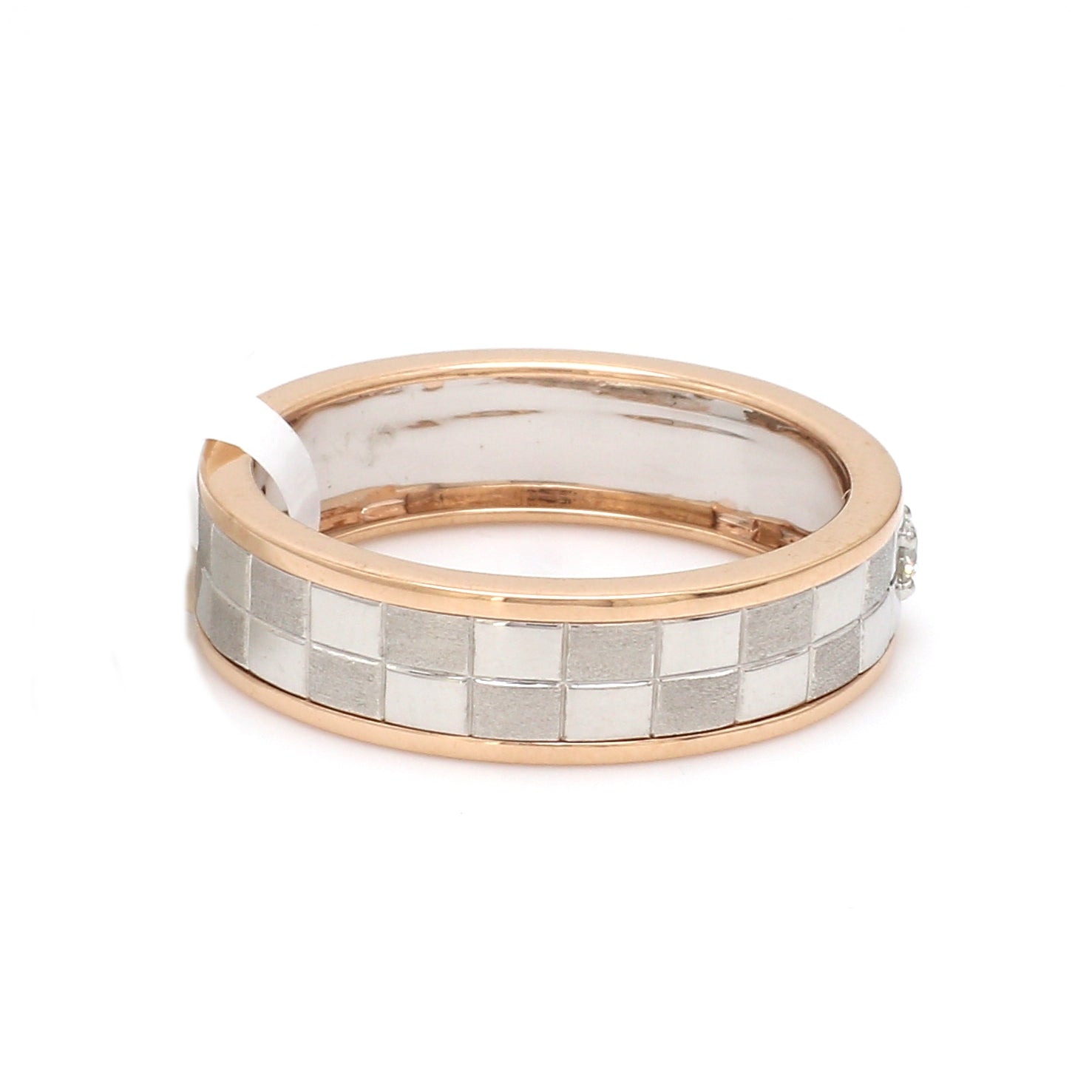 Chess Couple Rings in Platinum & Rose Gold with Single Diamonds JL PT 1114   Jewelove.US