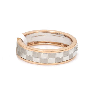 Chess Couple Rings in Platinum & Rose Gold with Single Diamonds JL PT 1114 Men's Band Only