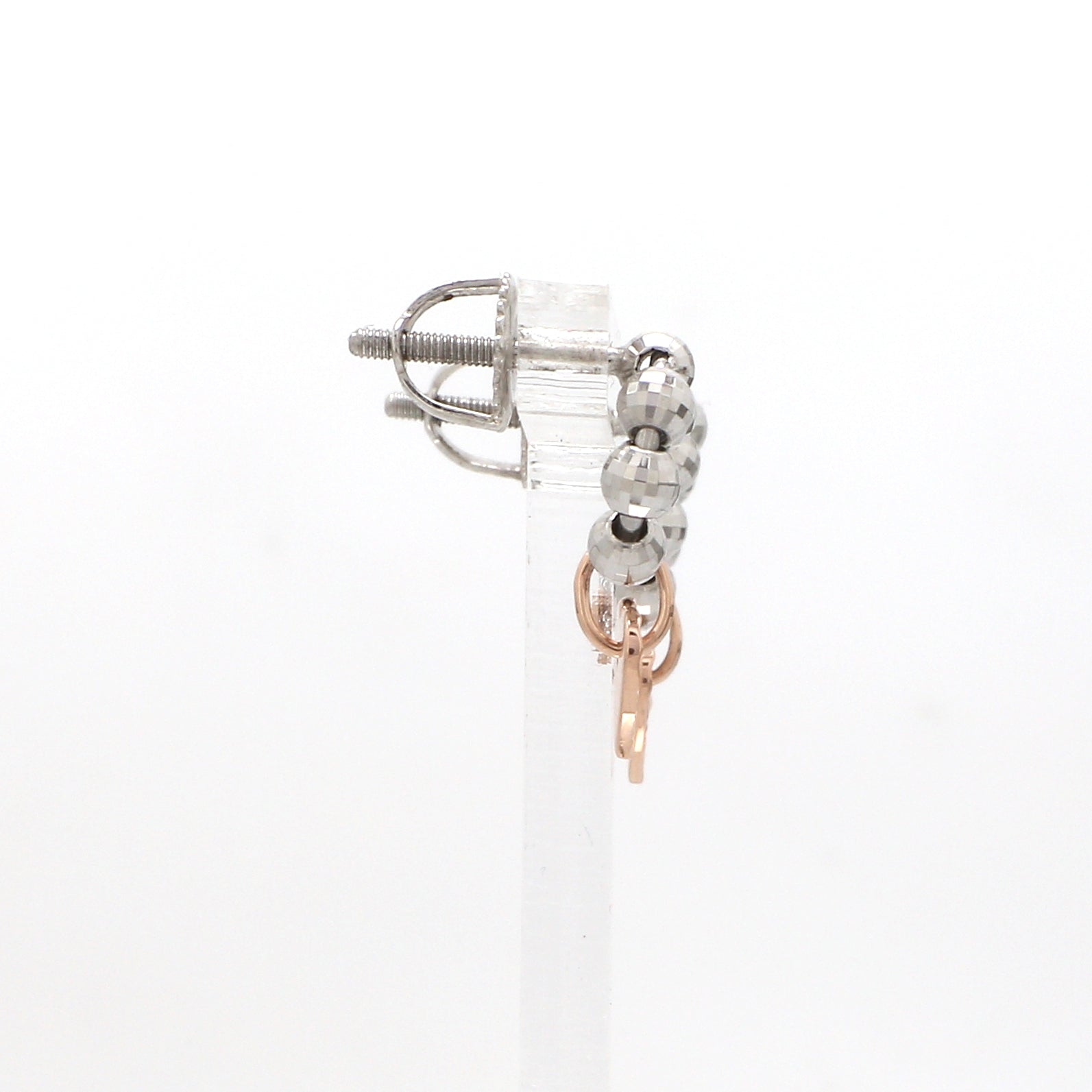 Designer Plain Platinum & Rose Gold Earrings JL PT E 212   Jewelove™