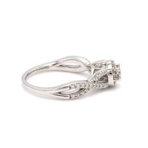 Customised 20-pointer Designer Platinum Solitaire Ring with Halo & Designer Shank JL PT 677-A