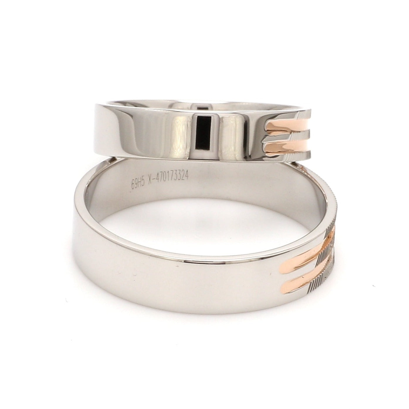 Designer Platinum & Rose Gold Couple Rings JL PT 1129   Jewelove.US