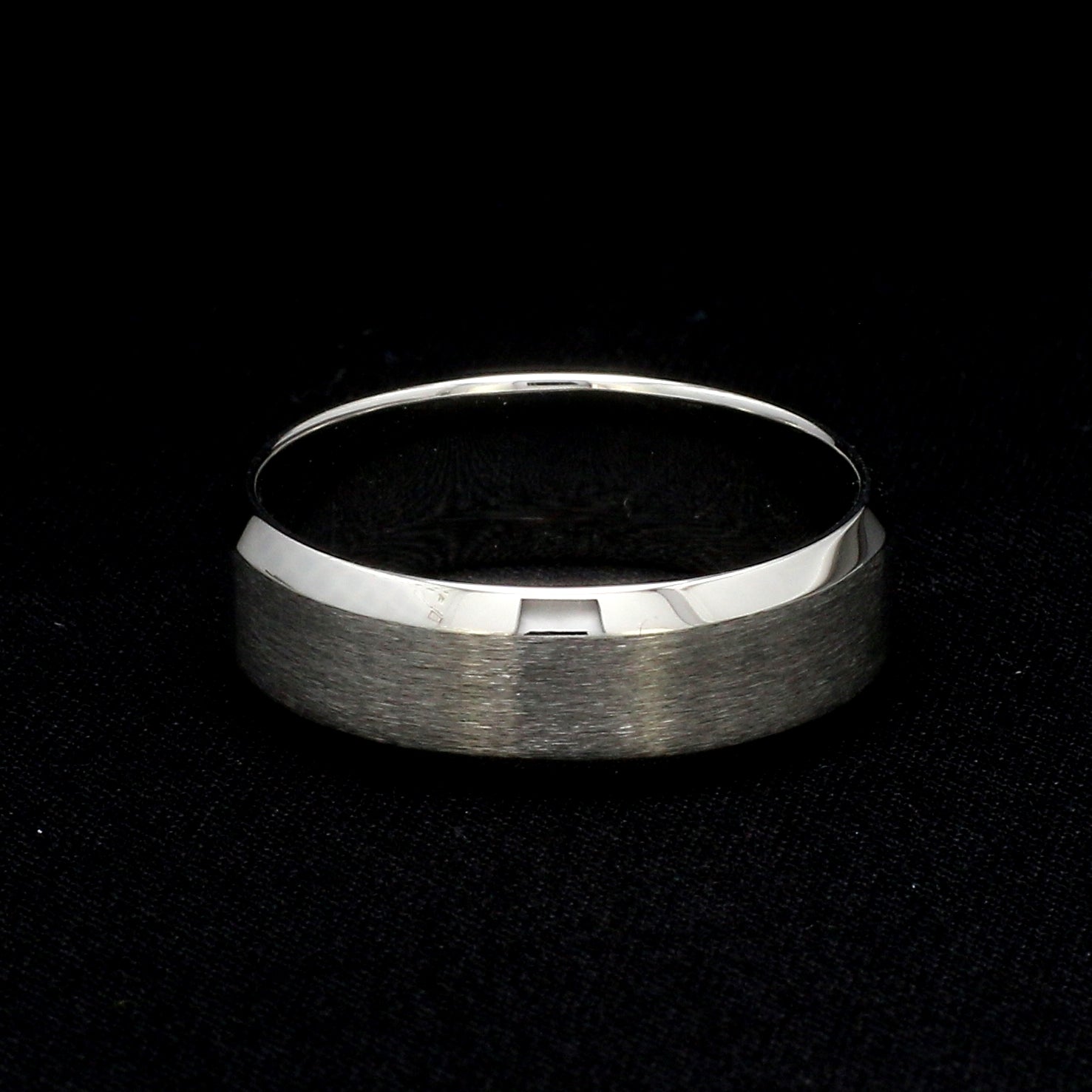 7mm Beveled Edges Plain Platinum Ring for Men JL PT 616 - Solid   Jewelove.US