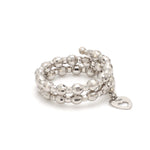 Load image into Gallery viewer, Japanese 2 Row Flexible Size Platinum Ring with Diamond Cut Balls JL PT 1020
