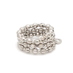 Load image into Gallery viewer, Japanese 3 Row Flexible Size Platinum Ring with Diamond Cut Balls JL PT 1019
