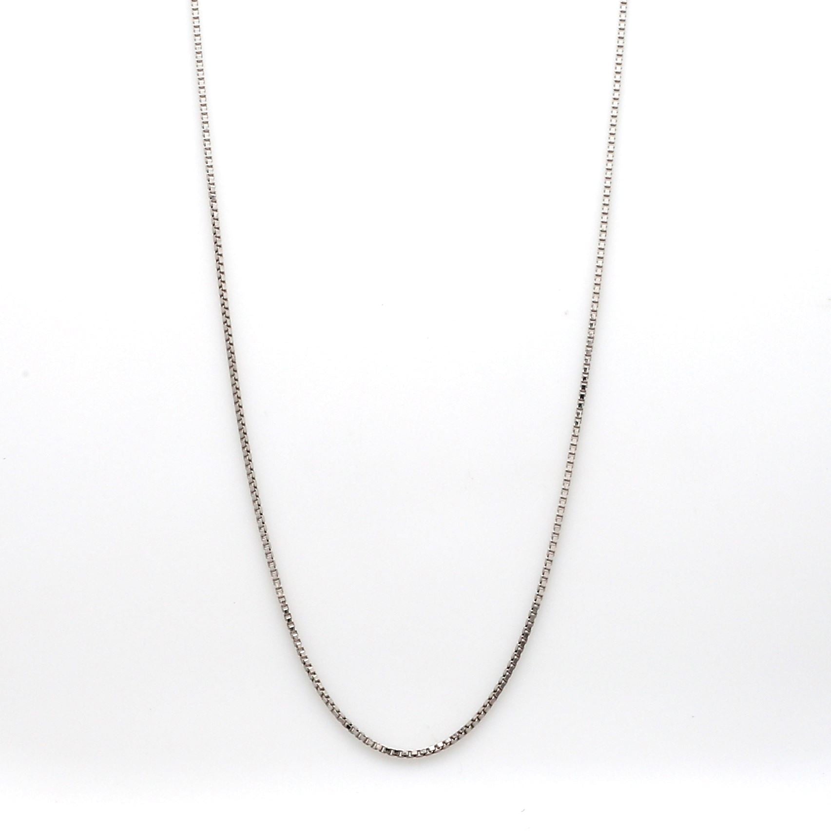 1.2mm Plain Platinum Box Chain JL PT 702-A   Jewelove