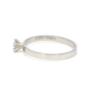 20 Pointer Classic 6 Prong Solitaire Ring made in Platinum SKU 0012-A