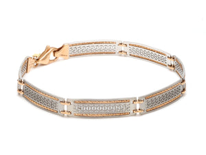 Platinum & Rose Gold Bracelet for Men JL PTB 1056   Jewelove.US