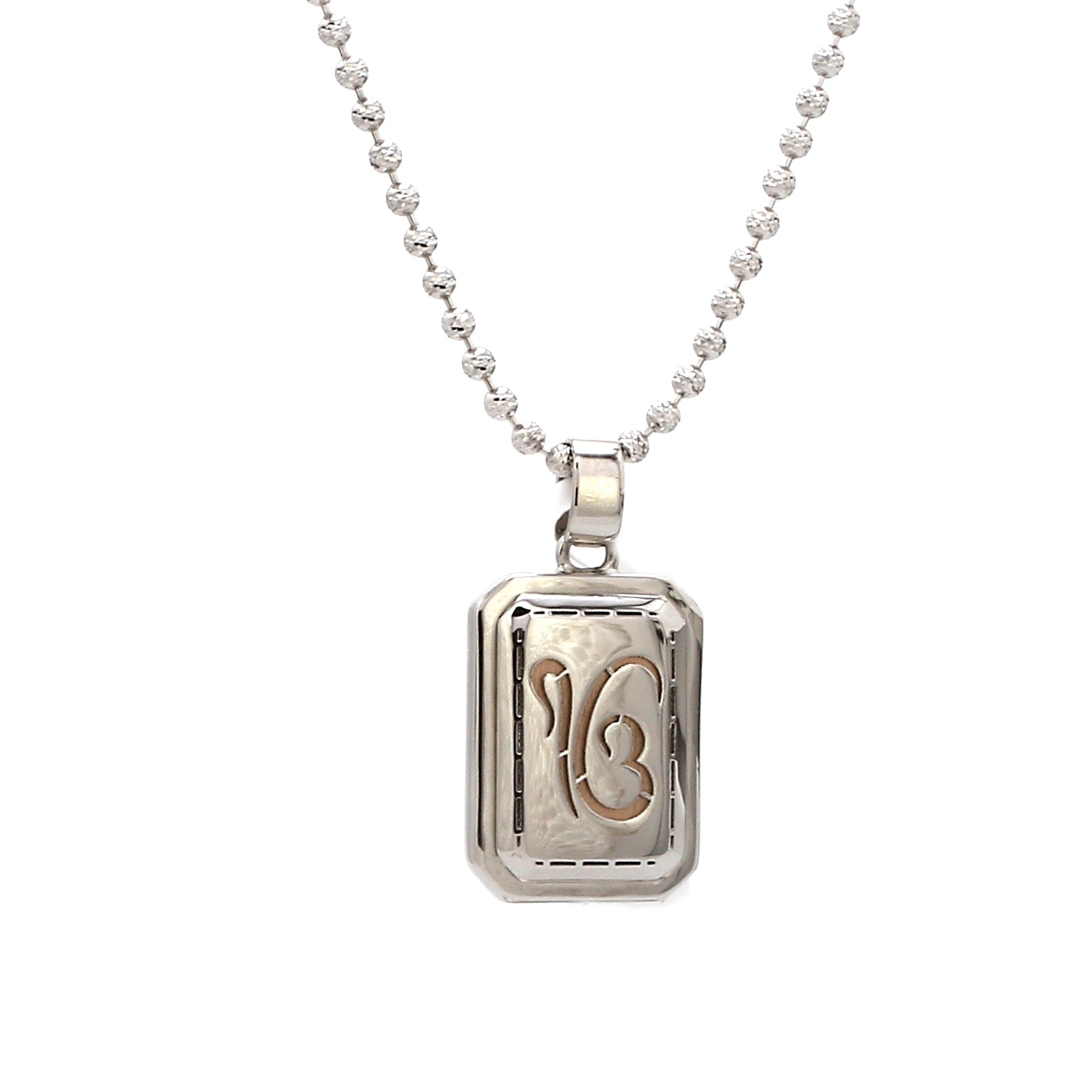 Platinum Rose Gold Sikh Pendant JL PT Ik Onkar   Jewelove.US