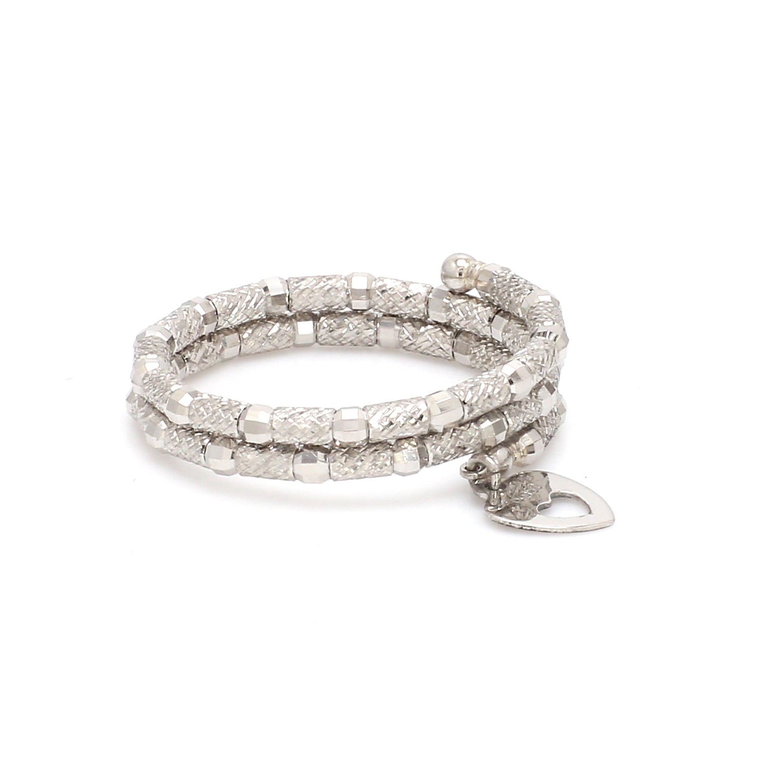 Unique Textured Japanese 2 Row Flexible Size Platinum Ring JL PT 1073