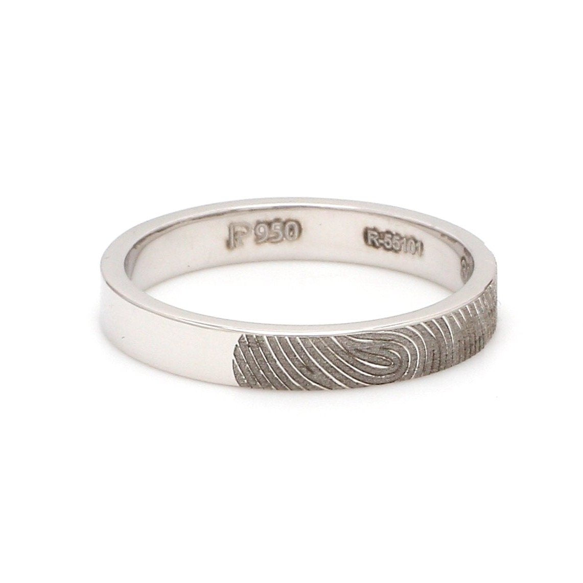 3mm Customised Fingerprint Platinum Rings JL PT 270 - 3mm   Jewelove.US