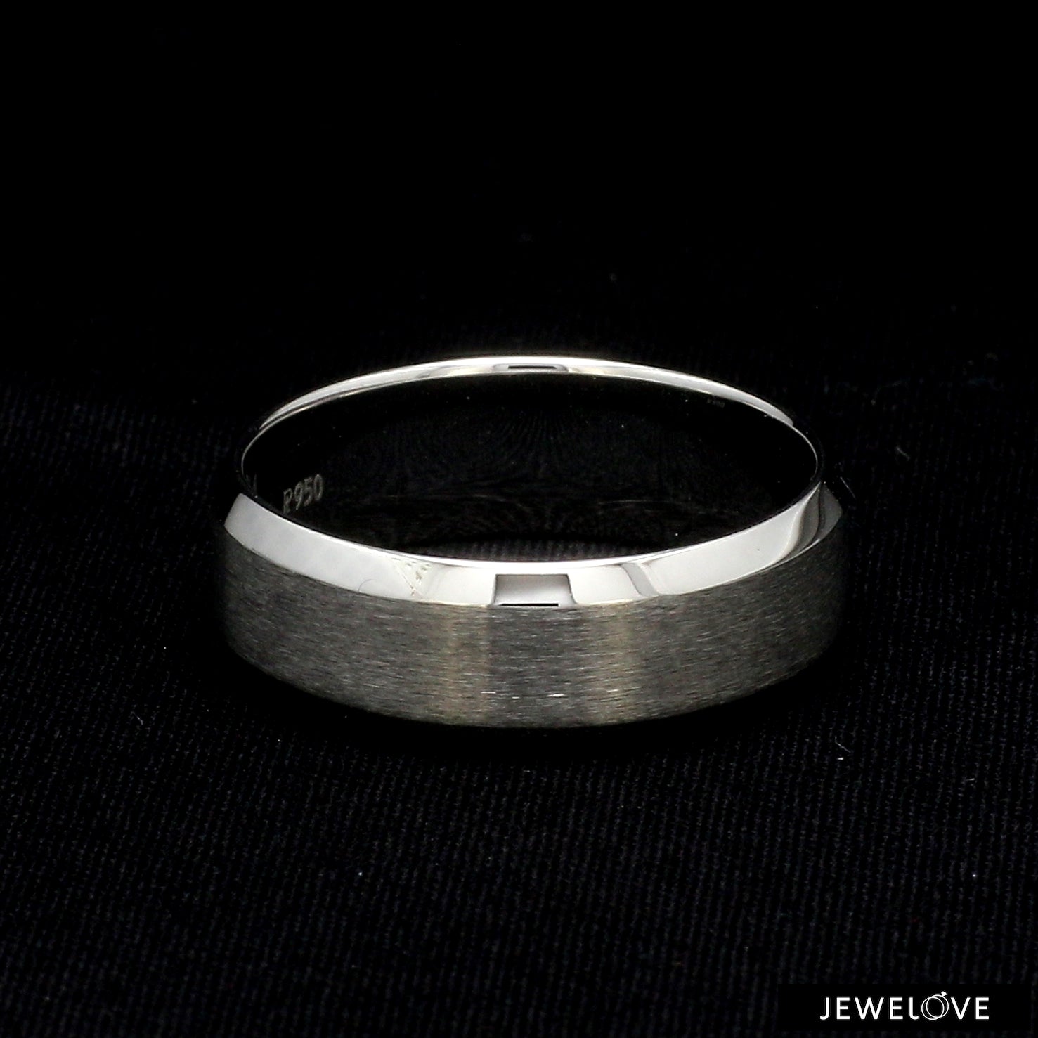 7mm Beveled Edges Plain Platinum Ring for Men JL PT 616 - Solid   Jewelove.US