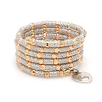 Load image into Gallery viewer, Dazzling Japanese 5-Row Platinum with Rose Gold Flexible Size Ring JL PT 1014
