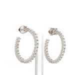 Load image into Gallery viewer, Platinum Diamond Hoop Bali Earrings for Women JL PT E DH RD 109   Jewelove.US
