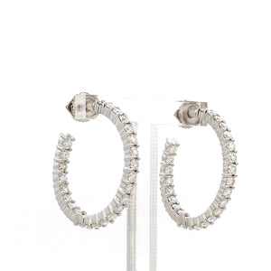 Platinum Diamond Hoop Bali Earrings for Women JL PT E DH RD 109   Jewelove.US
