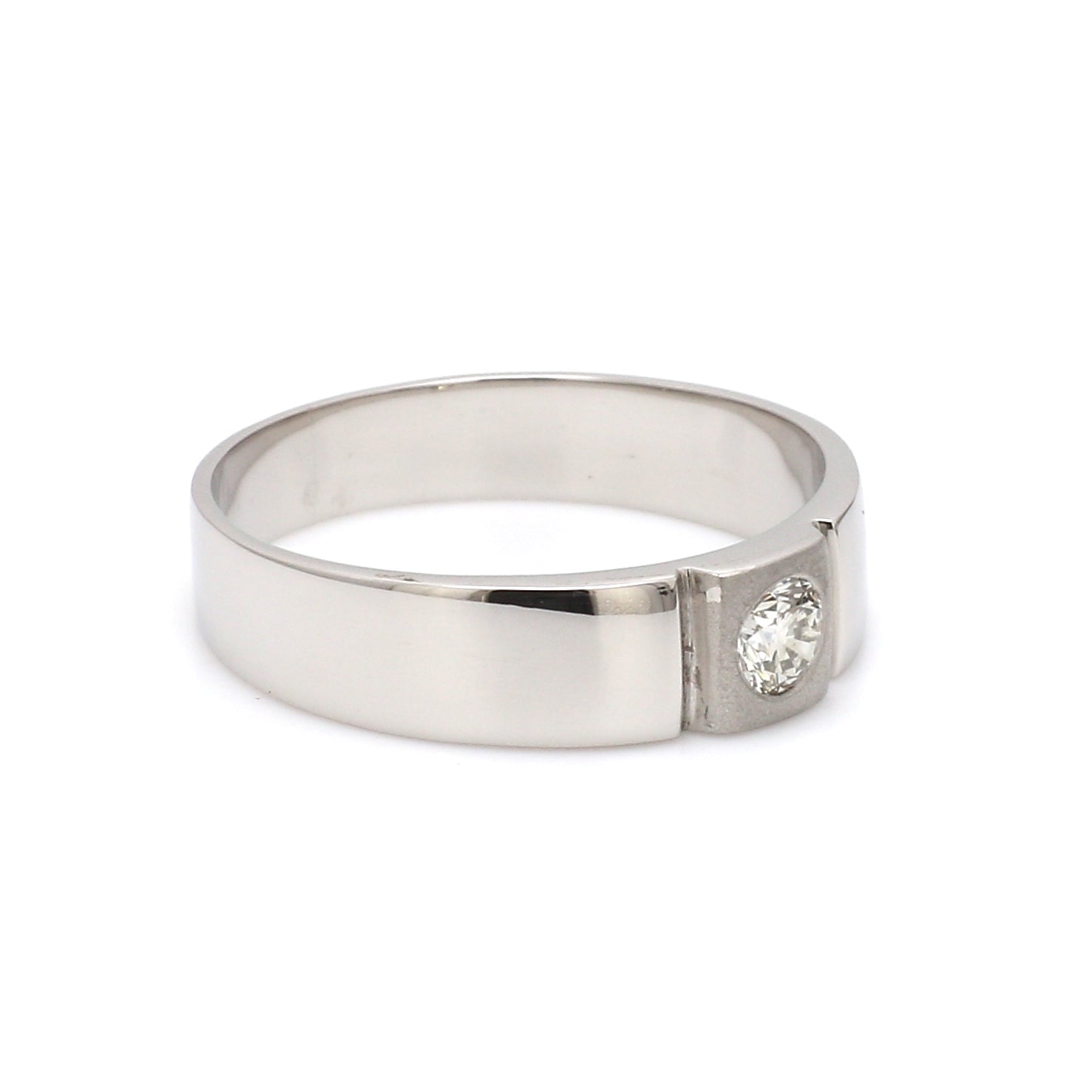 Customised 0.25 cts. Single Diamond Platinum Ring for Men SJ PTO 311-Z