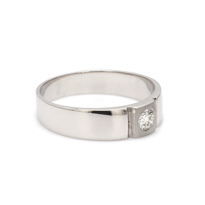 Customised 0.25 cts. Single Diamond Platinum Ring for Men SJ PTO 311-Z