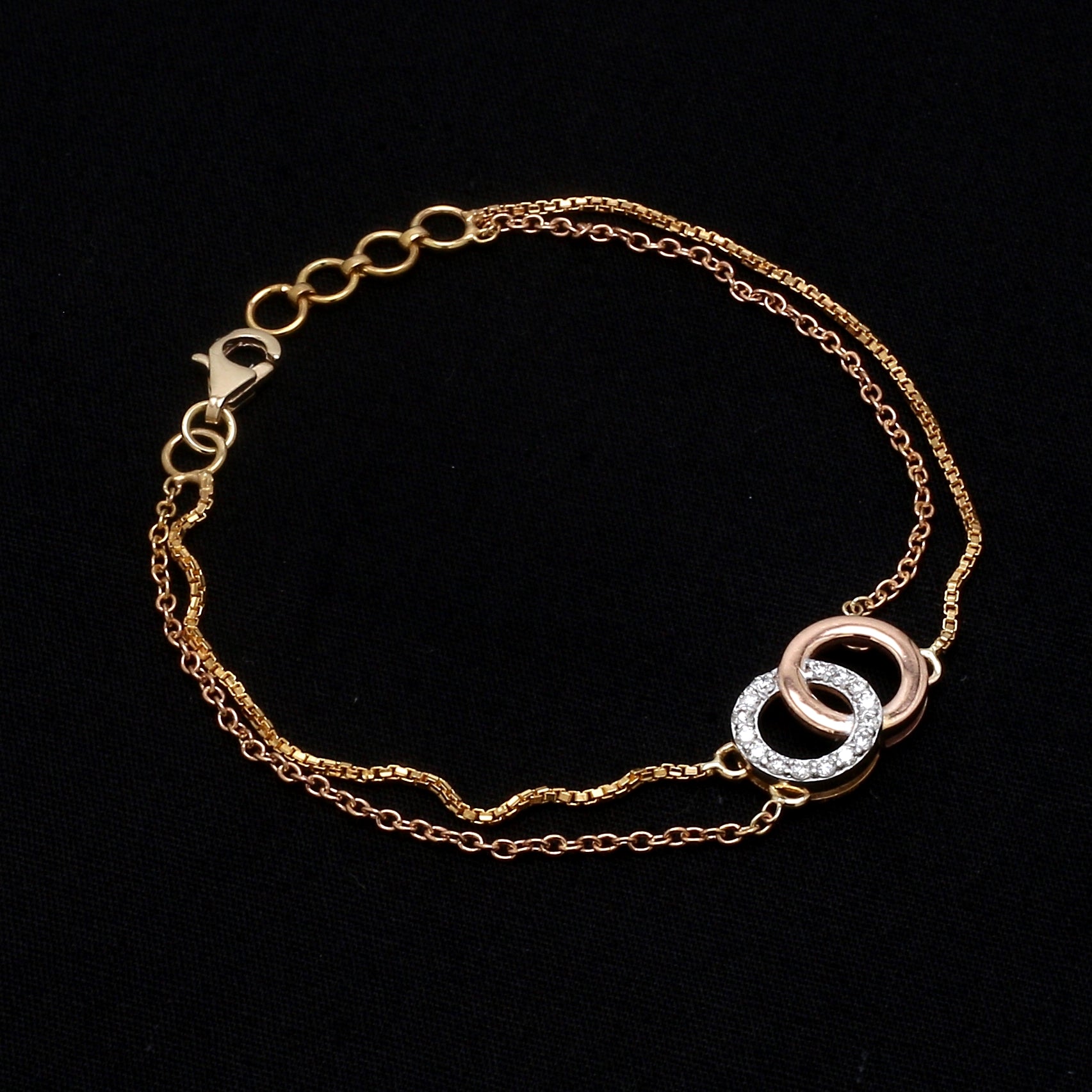 Customised 14K Gold Bracelet with Diamonds   Jewelove.US
