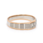 Load image into Gallery viewer, Men of Platinum | Square Profile Rose Gold Platinum Single Diamond Ring JL PT 994   Jewelove.US
