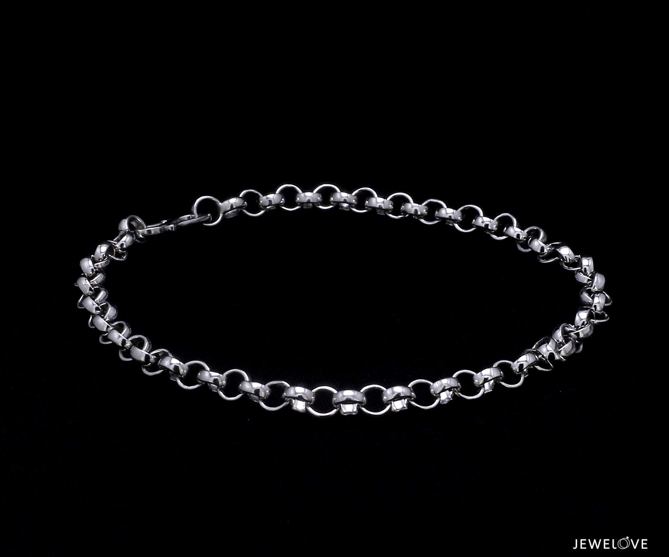 Platinum Round Links Bracelet for Men JL PTB 873   Jewelove.US