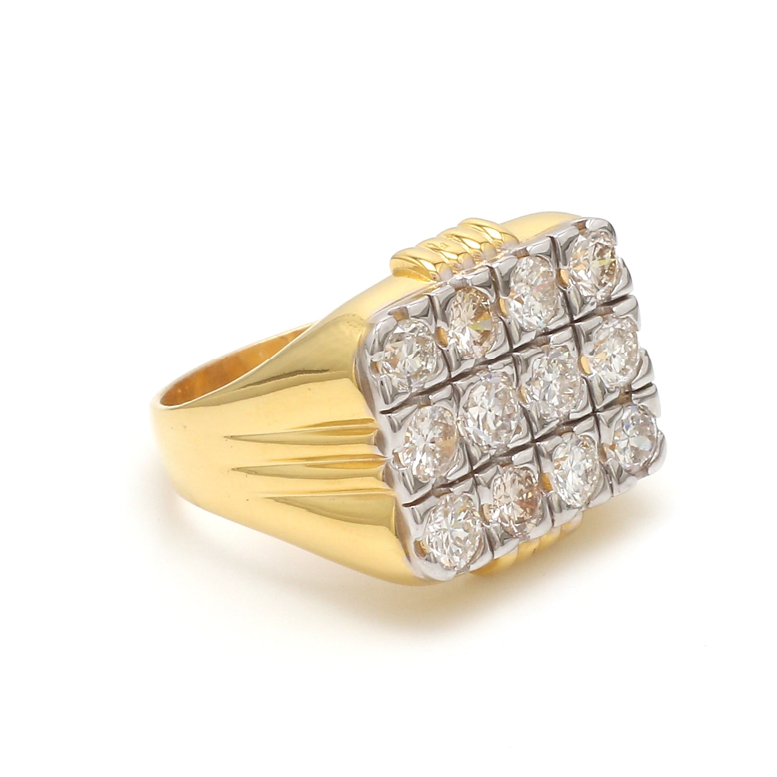 18K Yellow Gold Diamond Ring for Men – - Main Image