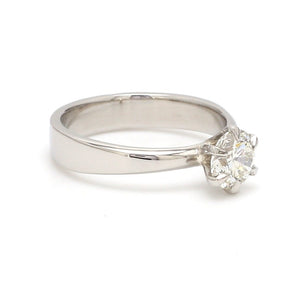 0.70 cts. 6 Prong Tapered Platinum Solitaire Ring JL PT 17