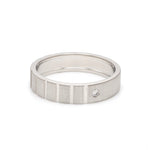 Load image into Gallery viewer, A Mighty Match Matte Finish Platinum Couple Rings with Single Diamonds JL PT 953   Jewelove.US
