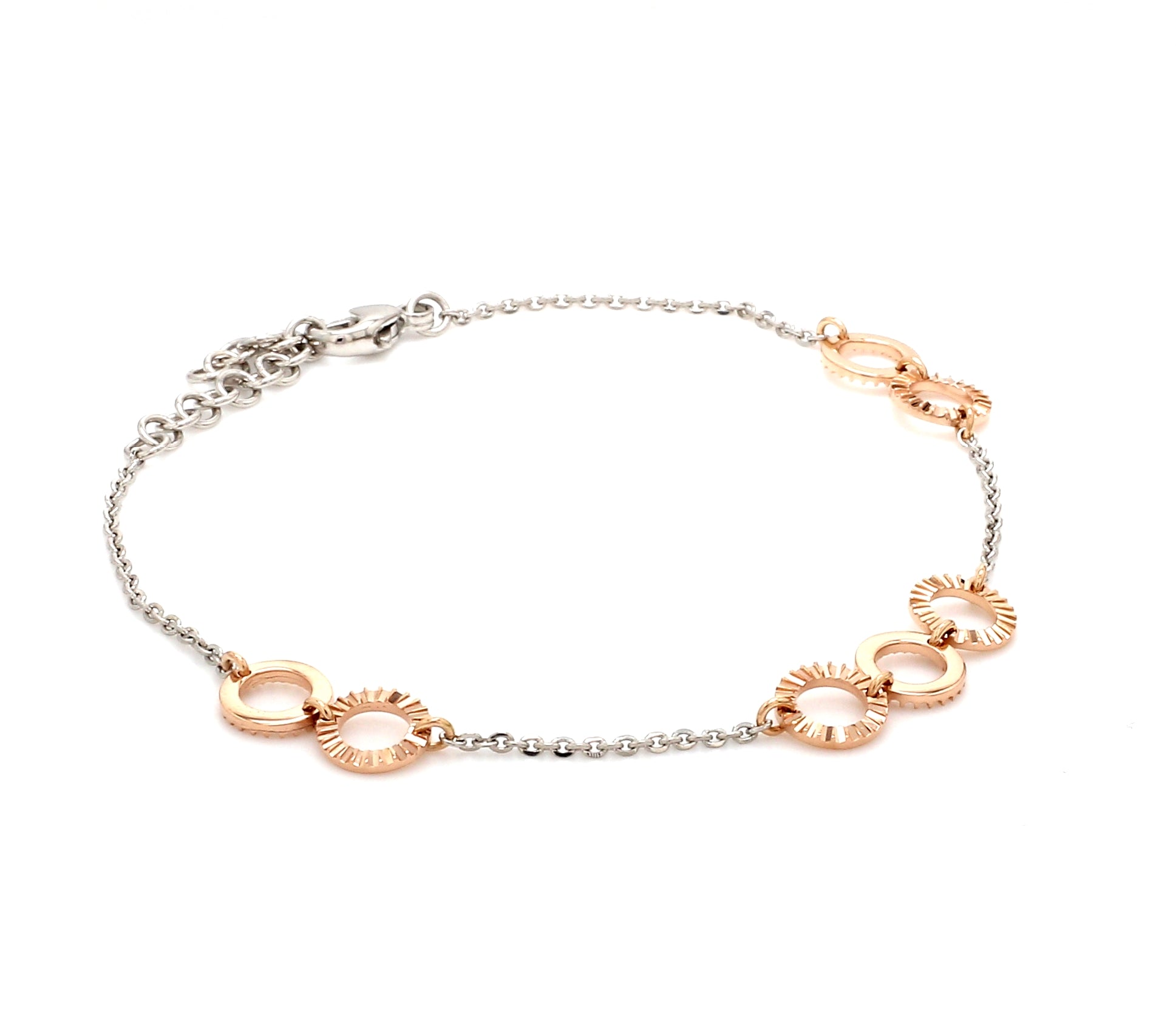 Lightweight Platinum + Rose Gold Bracelet for Women JL PTB 764